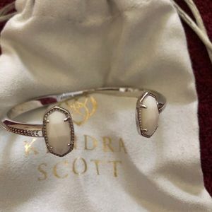 Elton Silver Cuff Bracelet White Mother Of Pearl